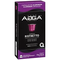 Capsules en aluminium de torréfaction légère Espresso Ristretto 1,87 oz d'Agga - 10 capsules