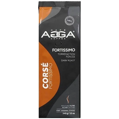Café filtre moulu de torréfaction foncée Fortissimo d'Agga - 12 oz (340 g)