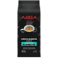 Grains entiers de torréfaction moyenne Crema Barista Espresso d'Agga - 35,3 oz (1 kg)