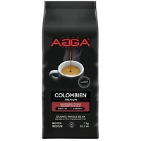 Grains entiers d'espresso de torréfaction moyenne/foncée Colombien Premium d'Agga - 35,3 oz (1 kg)