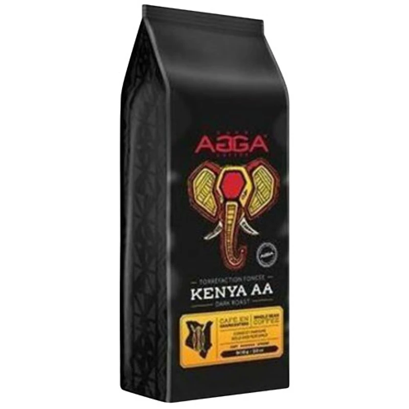 Grains de café entiers de torréfaction foncée Kenya AA d'Agga - 32 oz (908 g)