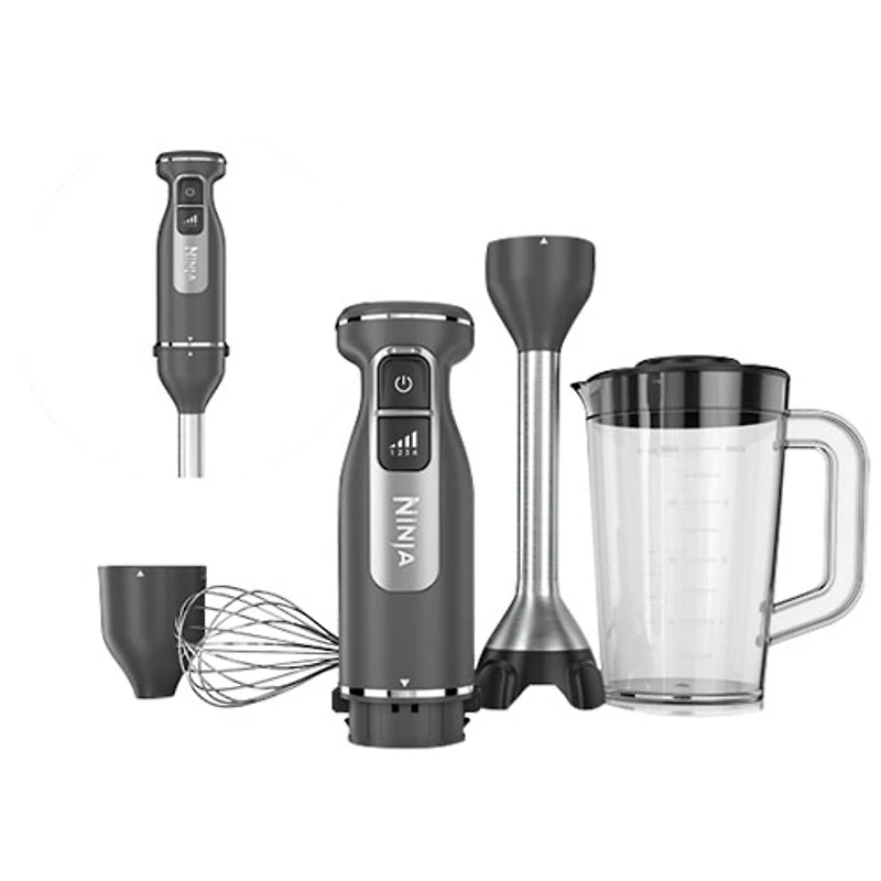 Ninja Power Duo 1L 750-Watt Immersion Blender with Whisk - Grey