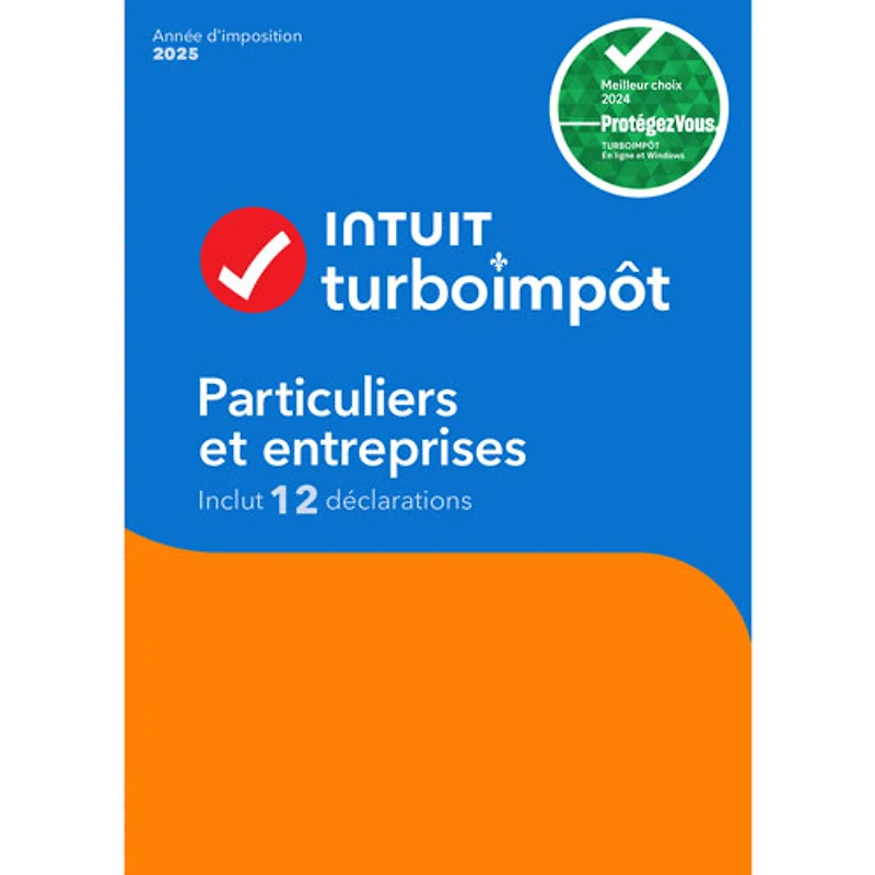 TurboImpôt Particuliers et entreprises 2025 (PC) - 1 utilisateur - 12 déclarations