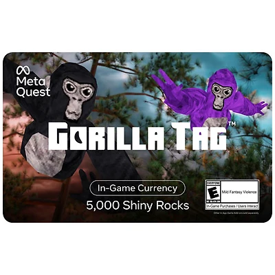 Carte-cadeau Meta Quest - 5000 unités Shiny Rocks pour Gorilla Tag - Téléchargement numérique