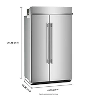 Réfrigérateur à congélateur juxtaposé 30 pi³ 48 po de KitchenAid (KBSN748SPS) - Acier inoxydable avec fini PrintShield