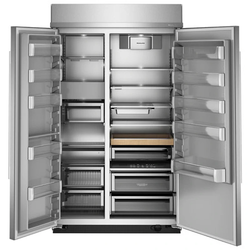 Réfrigérateur à congélateur juxtaposé 30 pi³ 48 po de KitchenAid (KBSN748SPS) - Acier inoxydable avec fini PrintShield