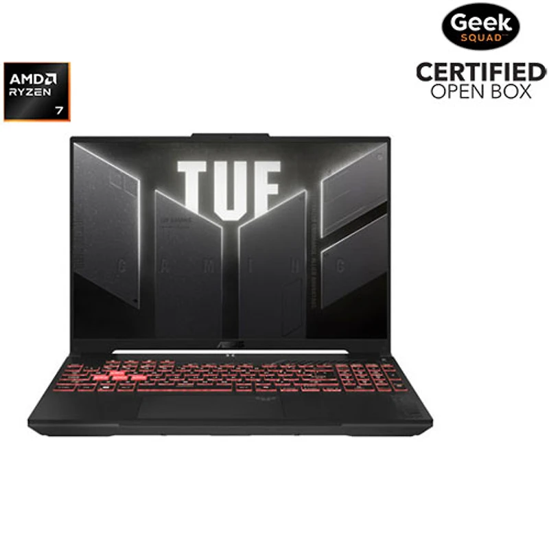 Boîte ouverte - Portable de jeu de 16 po TUF Gaming A16 d'ASUS - Gris mecha (Ryzen 7 7445HS d'AMD/RAM 16 Go/SSD 512 Go/RTX 4050)