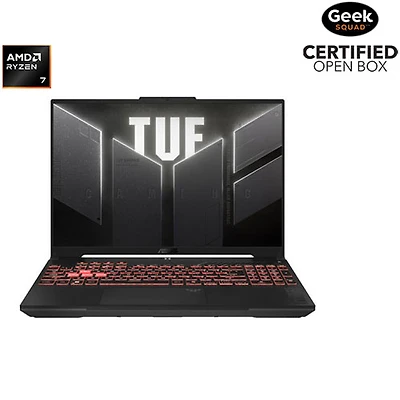 Boîte ouverte - Portable de jeu de 16 po TUF Gaming A16 d'ASUS - Gris mecha (Ryzen 7 7445HS d'AMD/RAM 16 Go/SSD 512 Go/RTX 4050)