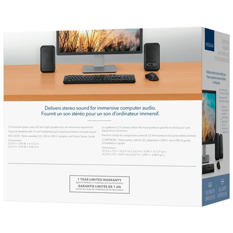 Système de haut-parleurs d'ordinateur 2.0 d'Insignia - Exclusivité Best Buy