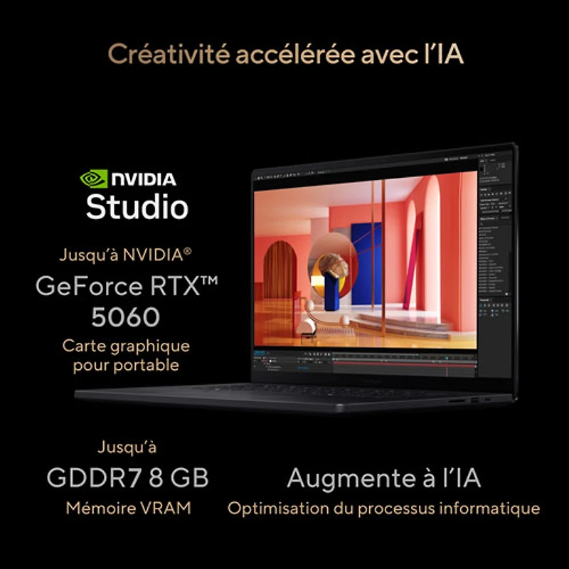 Portable à écran tactile ProArt P16 de 16 po d'ASUS - Noir nano (Ryzen AI 9 HX 370 d'AMD/RAM 32 Go/SSD 1 To/Windows 11 Famille)