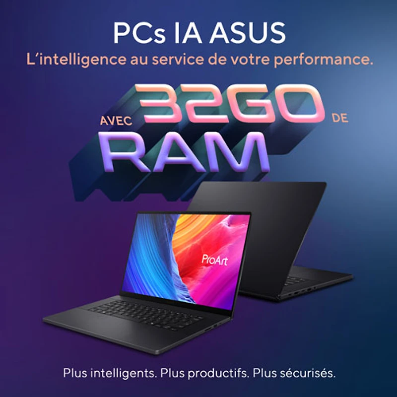 Portable à écran tactile ProArt P16 de 16 po d'ASUS - Noir nano (Ryzen AI 9 HX 370 d'AMD/RAM 32 Go/SSD 1 To/Windows 11 Famille)