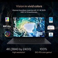 Portable à écran tactile ProArt P16 de 16 po d'ASUS - Noir nano (Ryzen AI 9 HX 370 d'AMD/RAM 32 Go/SSD 1 To/Windows 11 Famille)