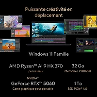 Portable à écran tactile ProArt P16 de 16 po d'ASUS - Noir nano (Ryzen AI 9 HX 370 d'AMD/RAM 32 Go/SSD 1 To/Windows 11 Famille)