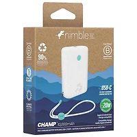 Nimble Champ 10000 mAh Dual USB-C Power Bank - Luna White