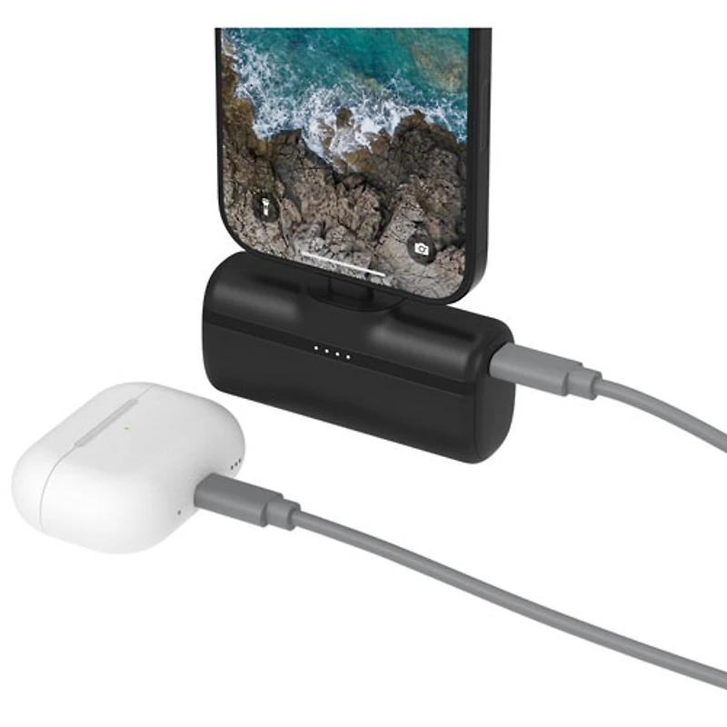 Nimble Bump 5000 mAh USB-C Power Bank with Foldable USB-C Connector - Black