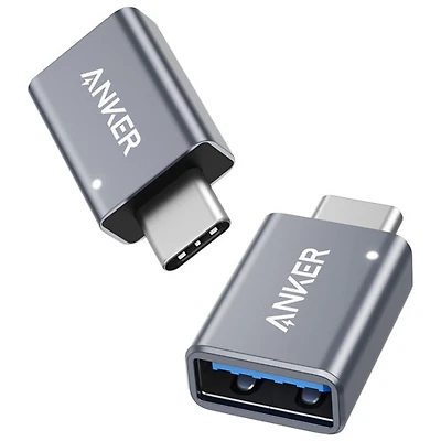 Adaptateur USB-A à USB-C d'Anker (B8731JA1-5) - Ensemble de 2 - Gris