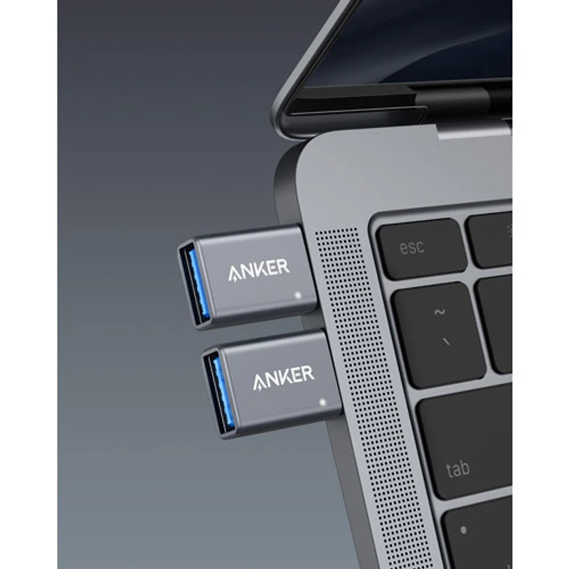 Anker USB-A to USB-C Adapter (B8731JA1-5) - 2-Pack - Grey