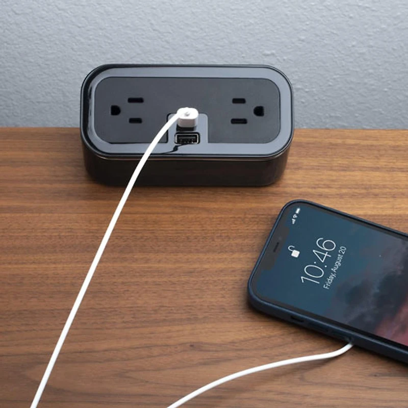 Brandstand CubieMini Charging Station with 2 Outlets & USB-A/USB-C Ports