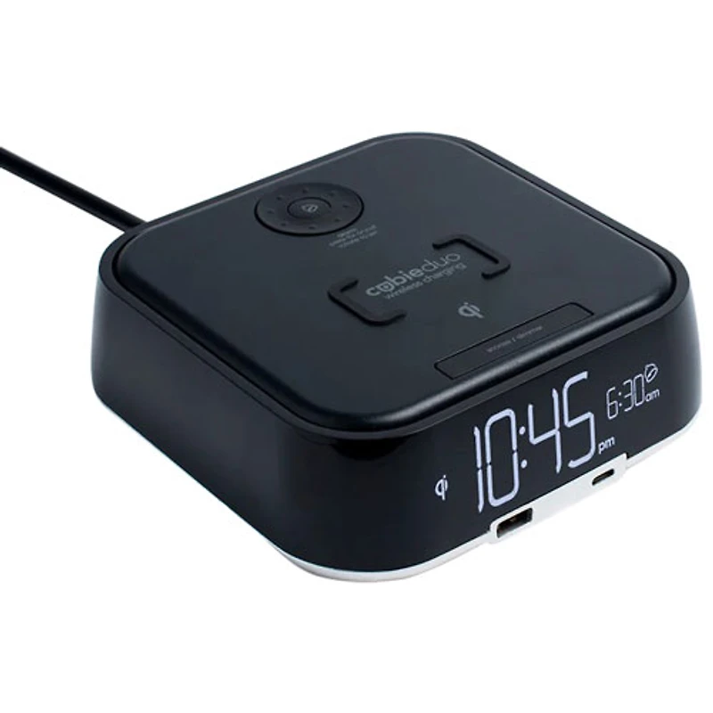 Brandstand CubieDuo Bluetooth Alarm Clock with Magnetic Wireless Charging & 2 USC-C Ports