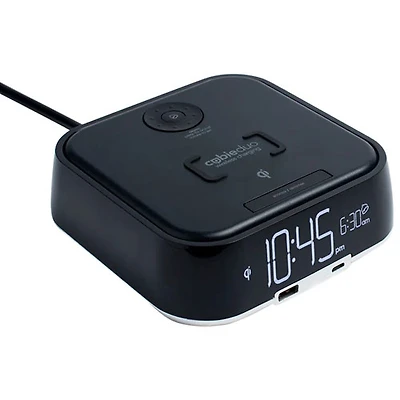 Brandstand CubieDuo Bluetooth Alarm Clock with Magnetic Wireless Charging & 2 USC-C Ports