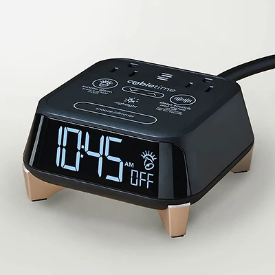 Brandstand CubieTime Zen Alarm Clock with 2 Outlets & USB-C Port