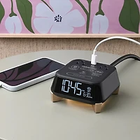 Brandstand CubieTime Zen Alarm Clock with 2 Outlets & USB-C Port
