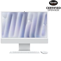 Boîte ouverte - iMac 24 po d'Apple (automne 2024) - Argenté (puce M4 d'Apple/processeur graphique 8 coeurs/RAM 16 Go/SSD 256 Go) - Français