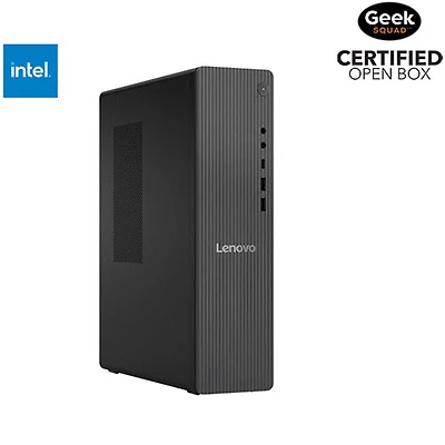 Boîte ouverte - Ordinateur de bureau IdeaCentre Tower 8L de Lenovo - Gris luna (Processeur 300 d'Intel/RAM 8 Go/SSD 512 Go/Windows 11)
