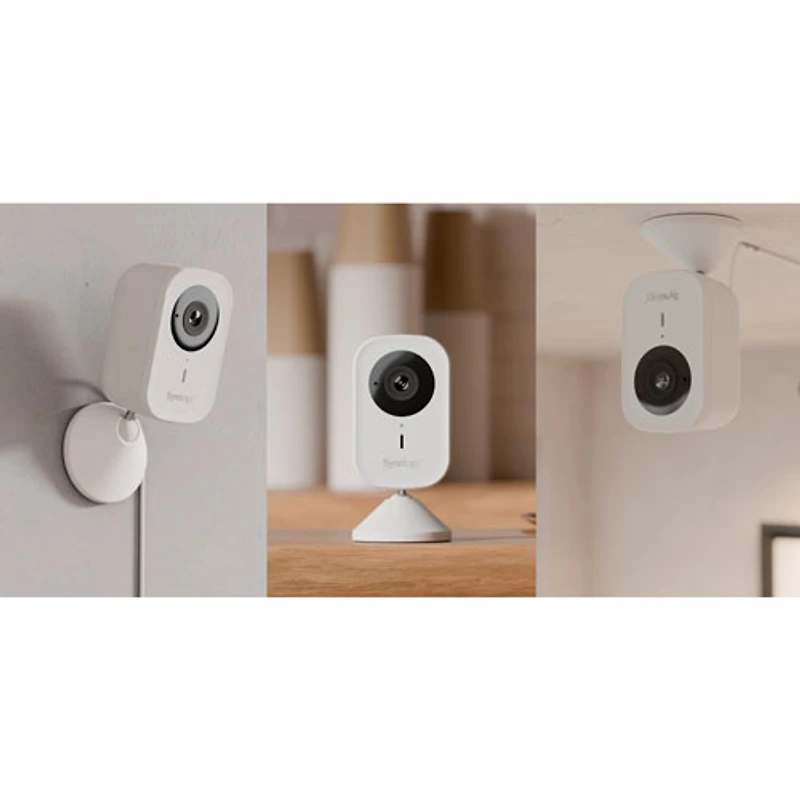 Caméra de surveillance 2K 4 Mpx intérieure/extérieure Wi-Fi avec fil à intelligence artificielle de Synology (CC400W) - Blanc