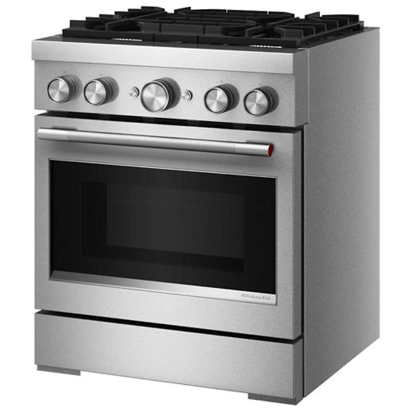 Cuisinière biénergie autonome à convection véritable 4 brûleurs 4,1 pi³ 30 po de KitchenAid (KFDS930SSS) - Acier inoxydable