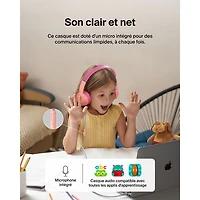 Belkin SoundForm Mini Over-Ear Noise Cancelling Wired Kids Headphones - Pink