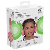 Belkin SoundForm Mini Over-Ear Noise Cancelling Wired Kids Headphones - Pink