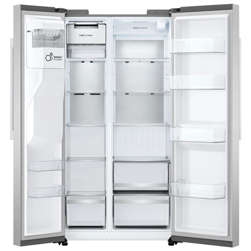 LG 36" 26.6 Cu. Ft. Side-By-Side Refrigerator with Water & Ice Dispenser (LL27T3530S) - PrintProof Stainless Steel