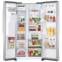 LG 36" 26.6 Cu. Ft. Side-By-Side Refrigerator with Water & Ice Dispenser (LL27T3530S) - PrintProof Stainless Steel