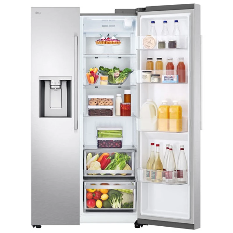 LG 36" 26.6 Cu. Ft. Side-By-Side Refrigerator with Water & Ice Dispenser (LL27T3530S) - PrintProof Stainless Steel