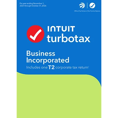 TurboTax Business Incorporated with T2 Corporate Tax Retun 2025 (PC) - 1 User - 1 Returns - English - Digital Download