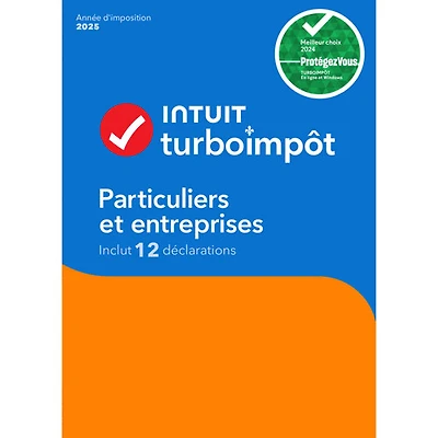 TurboImpôt Particuliers et entreprises 2025 (PC) - 1 utilisateurs - 12 déclarations - Français - Téléchargement numérique