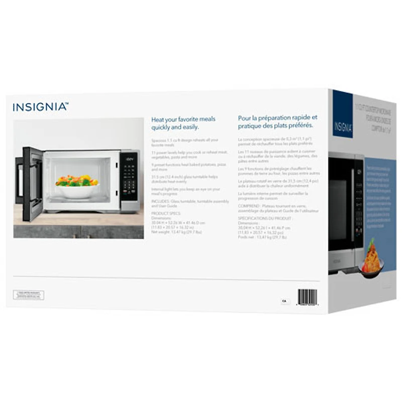 Micro-ondes de comptoir 1,1 pi³ d'Insignia (NS-MW11SS5-C) - Acier inoxydable