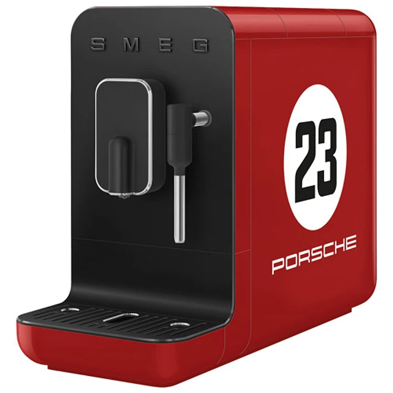 Smeg x Porsche Automatic Espresso Machine with Frother and Coffee Grinder - Red Salzburg Limited Edition