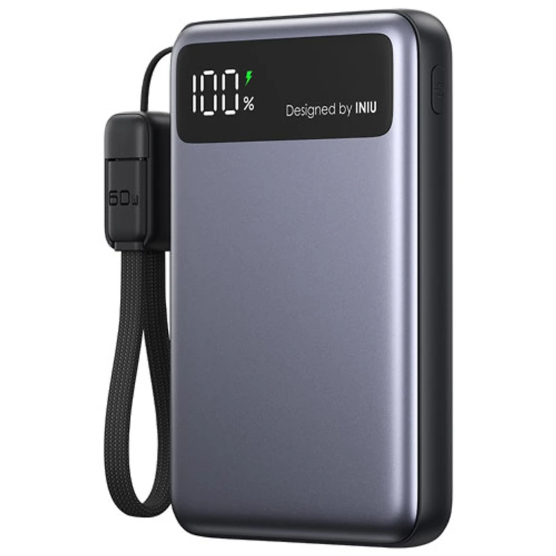 INIU Pocket Pro Slim 10000 mAh 45W USB-C/USB-A Power Bank - Black