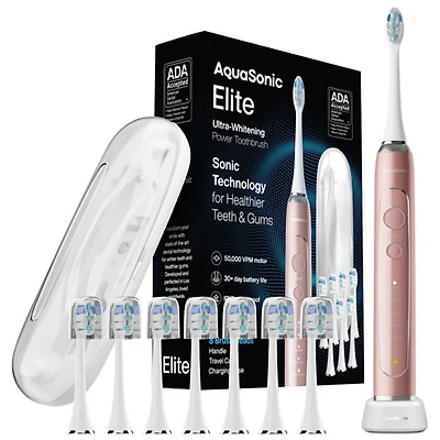 Brosse à dents électrique intelligente Elite d'AquaSonic - Rose doré
