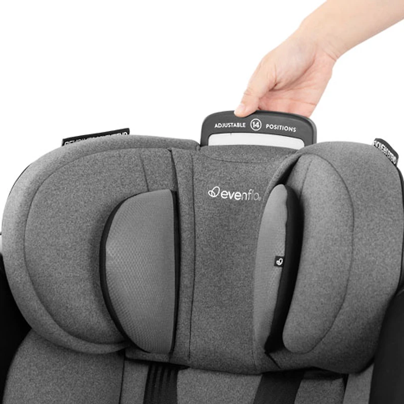 Evenflo Gold Revolve360 Extend All-in-One Convertible High-back Booster Car Seat w/ SensorSafe - Moonstone Grey