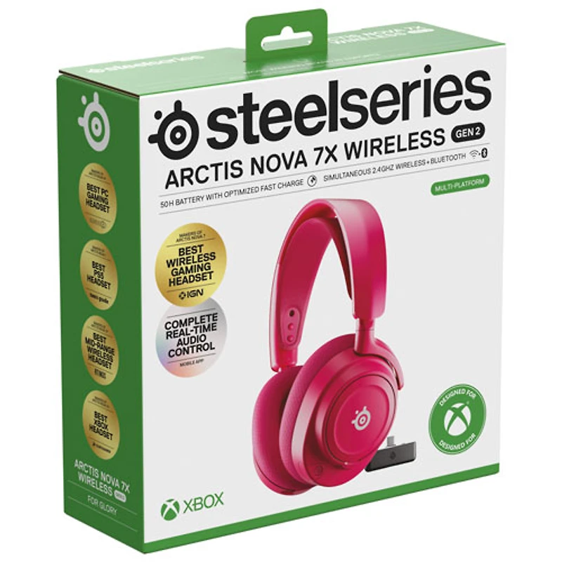 Casque de jeu sans fil Arctis Nova 7X de 2e génération de SteelSeries - Magenta