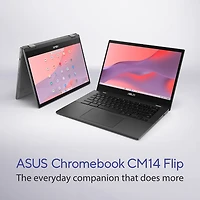 ASUS CM14 Flip 14" Touchscreen Chromebook - Gravity Grey (MediaTek Kompanio 520/128GB eMMC/8GB RAM//ChromeOS)