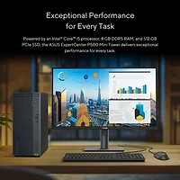 ASUS ExpertCenter P500 Mini Tower Desktop PC (Intel Core i5-13420H/8GB RAM/512GB SSD/Windows 11)