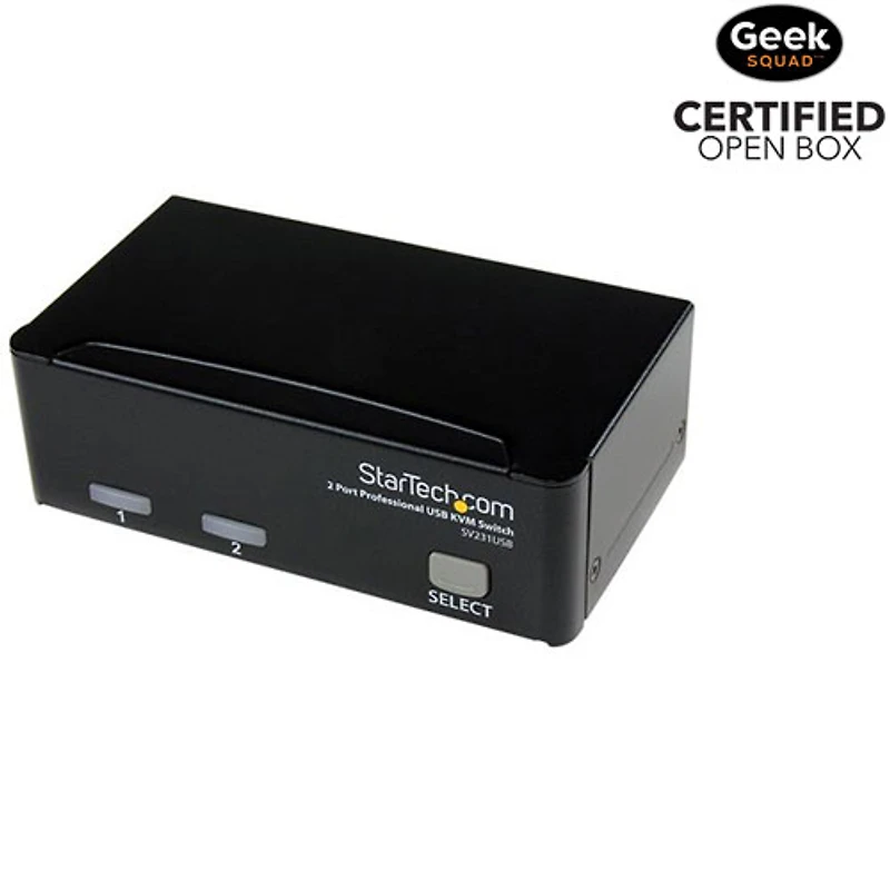 Boîte ouverte - Ensemble commutateur USB KVM professionnel à 2 ports avec câbles de StarTech