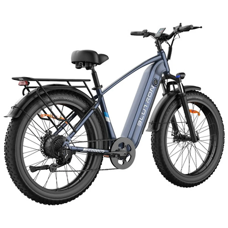 Blutron EB880S Electric Fat Tire City Bike (500W Motor/up to 80km Range/32km/h Top Speed) - Interstellar Blue - Only at Best Buy