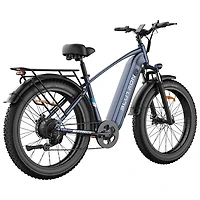 Blutron EB880S Electric Fat Tire City Bike (500W Motor/up to 80km Range/32km/h Top Speed) - Interstellar Blue - Only at Best Buy