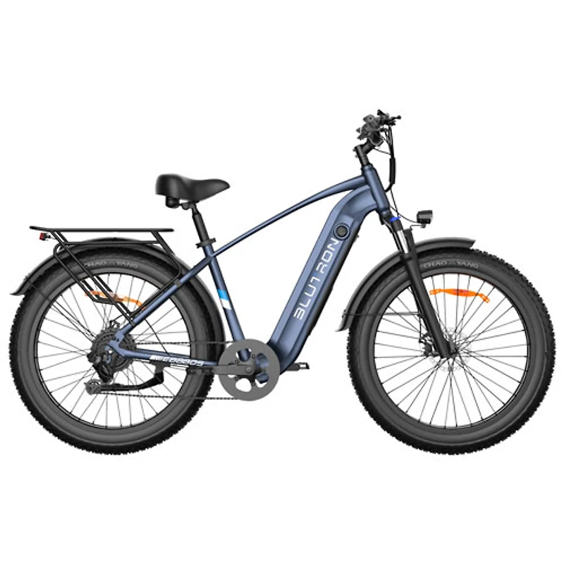 Blutron EB880S Electric Fat Tire City Bike (500W Motor/up to 80km Range/32km/h Top Speed) - Interstellar Blue - Only at Best Buy
