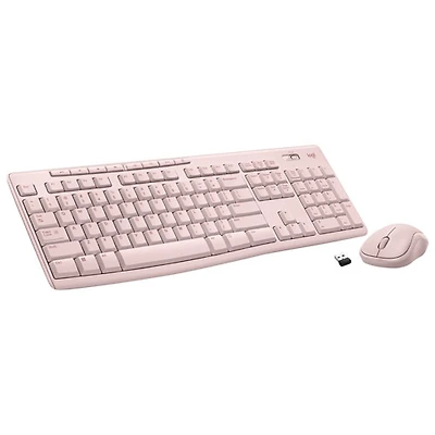 Ensemble clavier et souris sans fil MK270 de Logitech - Rose - Anglais
